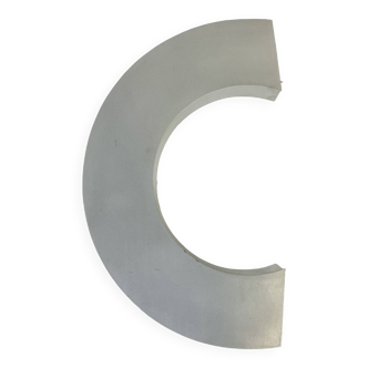 Large Vintage Grey Iron Facade Letter C , 1970s