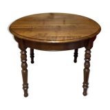 Table ronde style empire Louis Philippe en bois de merisier massif