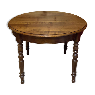 Table ronde style empire Louis Philippe en bois de merisier massif