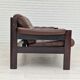 Scandinavian 2-seater sofa, original brown leather, 70s