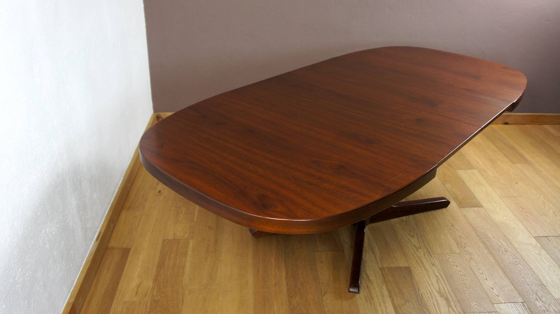 Table Ovale & Pied Central Vintage Année 1960 / 1970