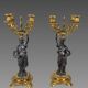Pair of candelabra with women in the antique style of Napoleon III.