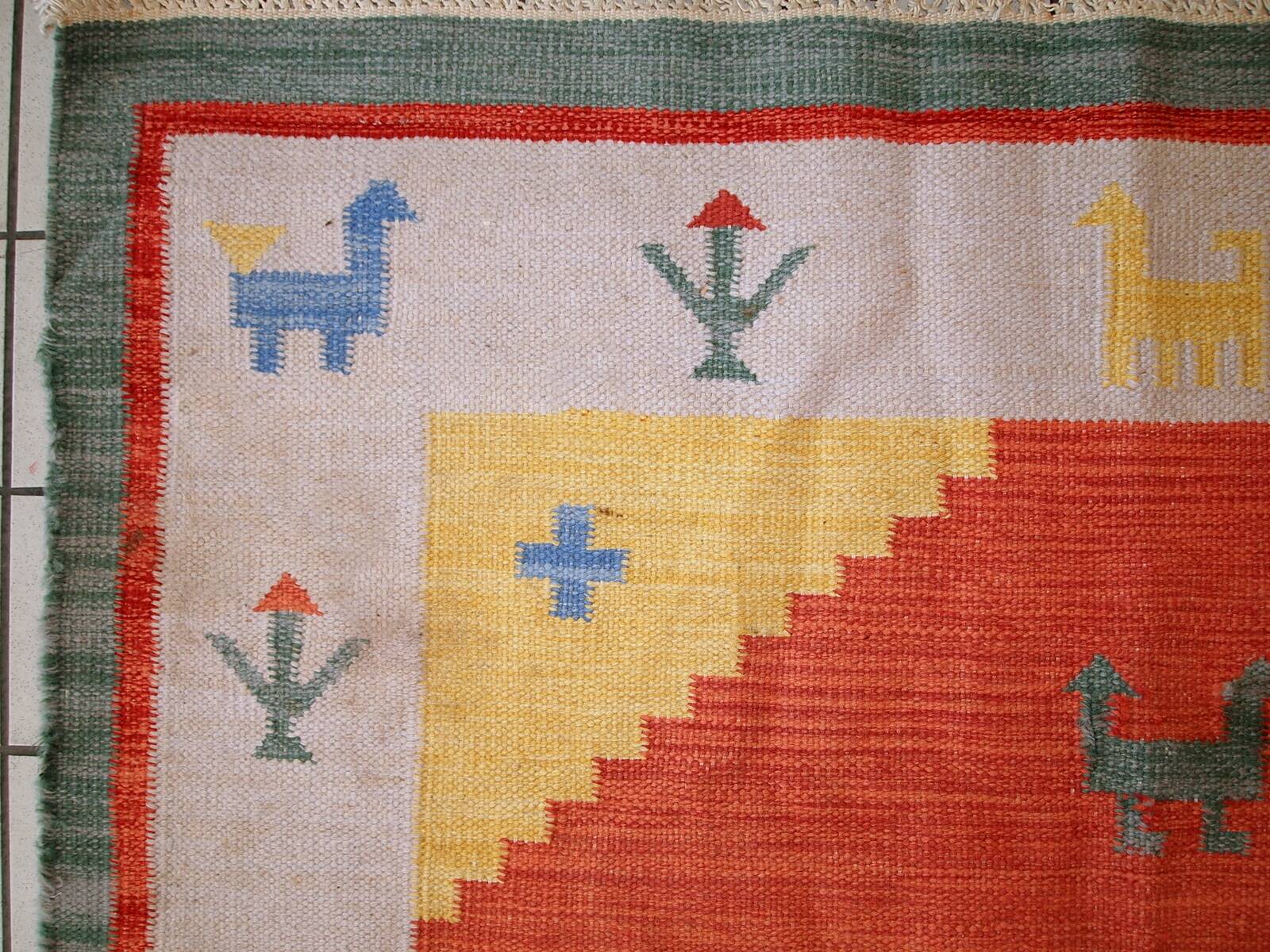 Kilim vintage fait main Gabbeh persan 171cm x 229cm (1960s)