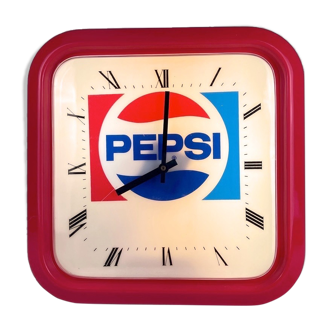 Horloge lumineuse publicitaire Pepsi Italie années 80