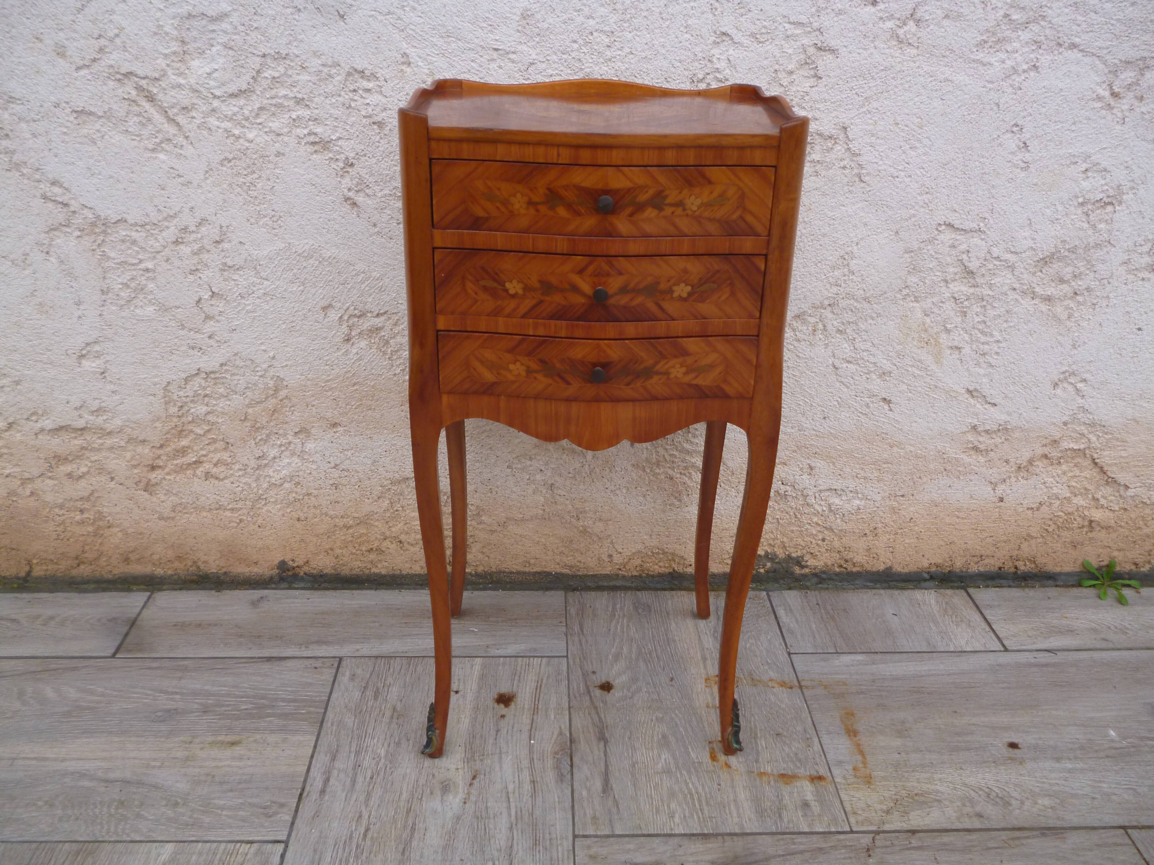 Bedside in marquetry style Louis XV