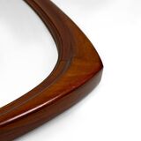 Important Miroir Triangulaire en Teck, Design Scandinave, Circa 1950