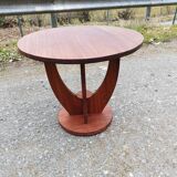 Pedestal table art deco round wood coffee table