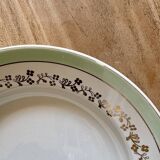 Set of 12 white, mint and gold soup plates, Mosèle de Luné model