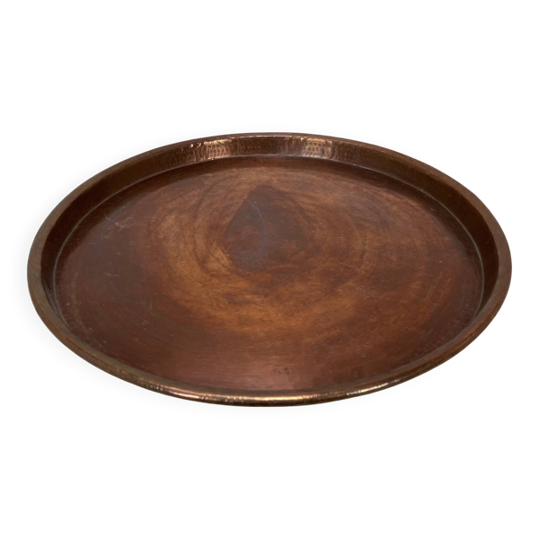 Plateau laiton rond XL artisanal vintage