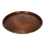 Vintage handcrafted XL round brass tray