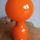 Lampe champignon Space Age en verre opalin orange 1970