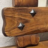 Vintage brutalist mirror in solid wood