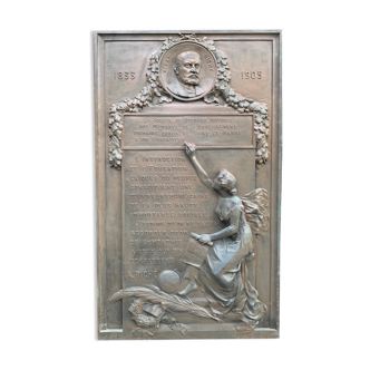 Plaque en bronze gravée par Maurice Roger Marx 1872-1956, Créateur du lion Peugeot