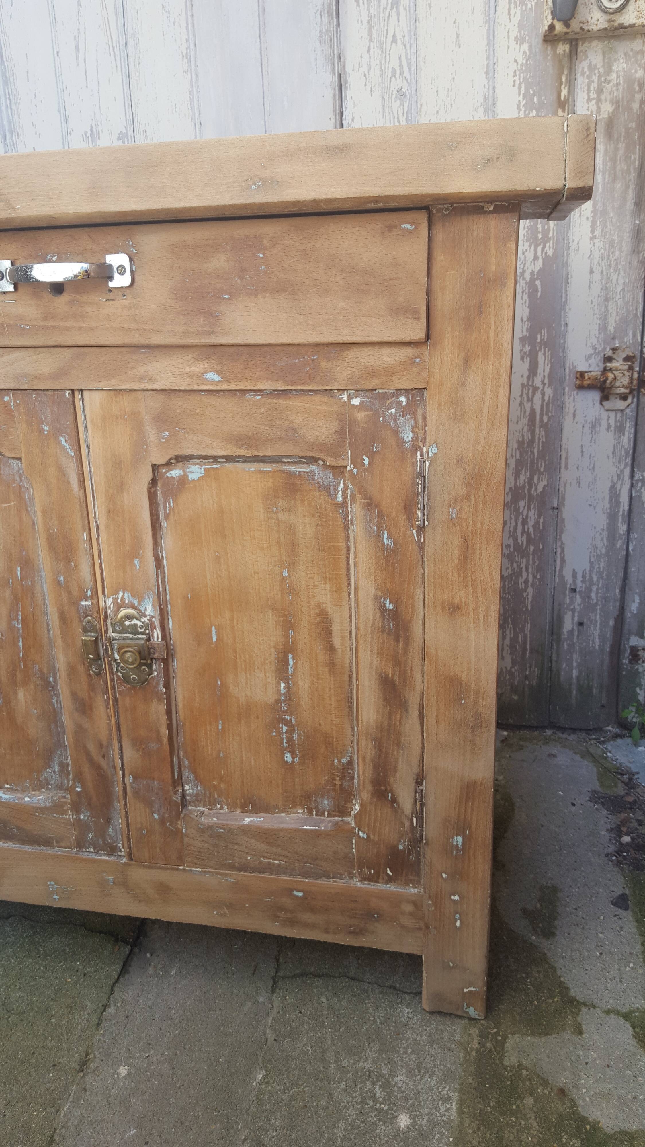 Parisian buffet billot natural patina