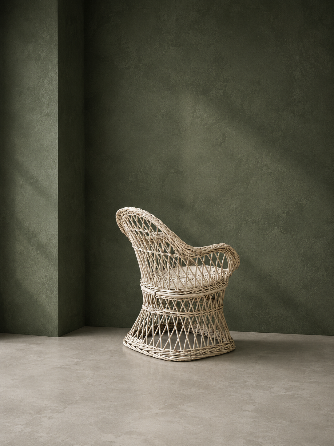 Fauteuil enfant en rotin vintage