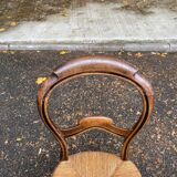 Louis Philippe solid wood and straw office chair