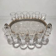 Seau à glace en verre avec douze coupes. Espagne, années 1950.
