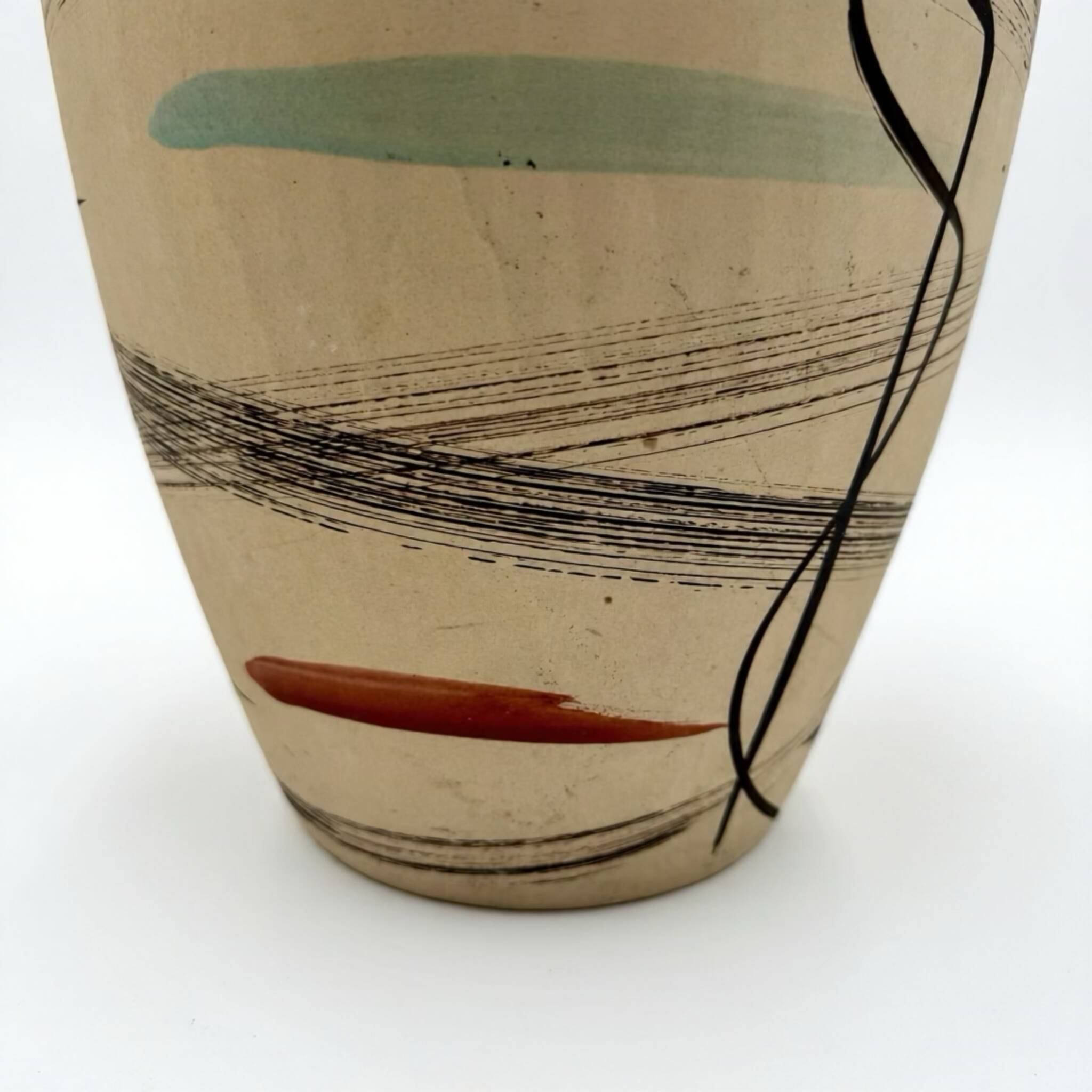 Matte ceramic vase with abstract pattern, West Germany, 1950s