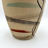Matte ceramic vase with abstract pattern, West Germany, 1950s
