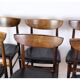Set of Six Dining Table Chairs of Danish Design in Rosewood with Black Leather