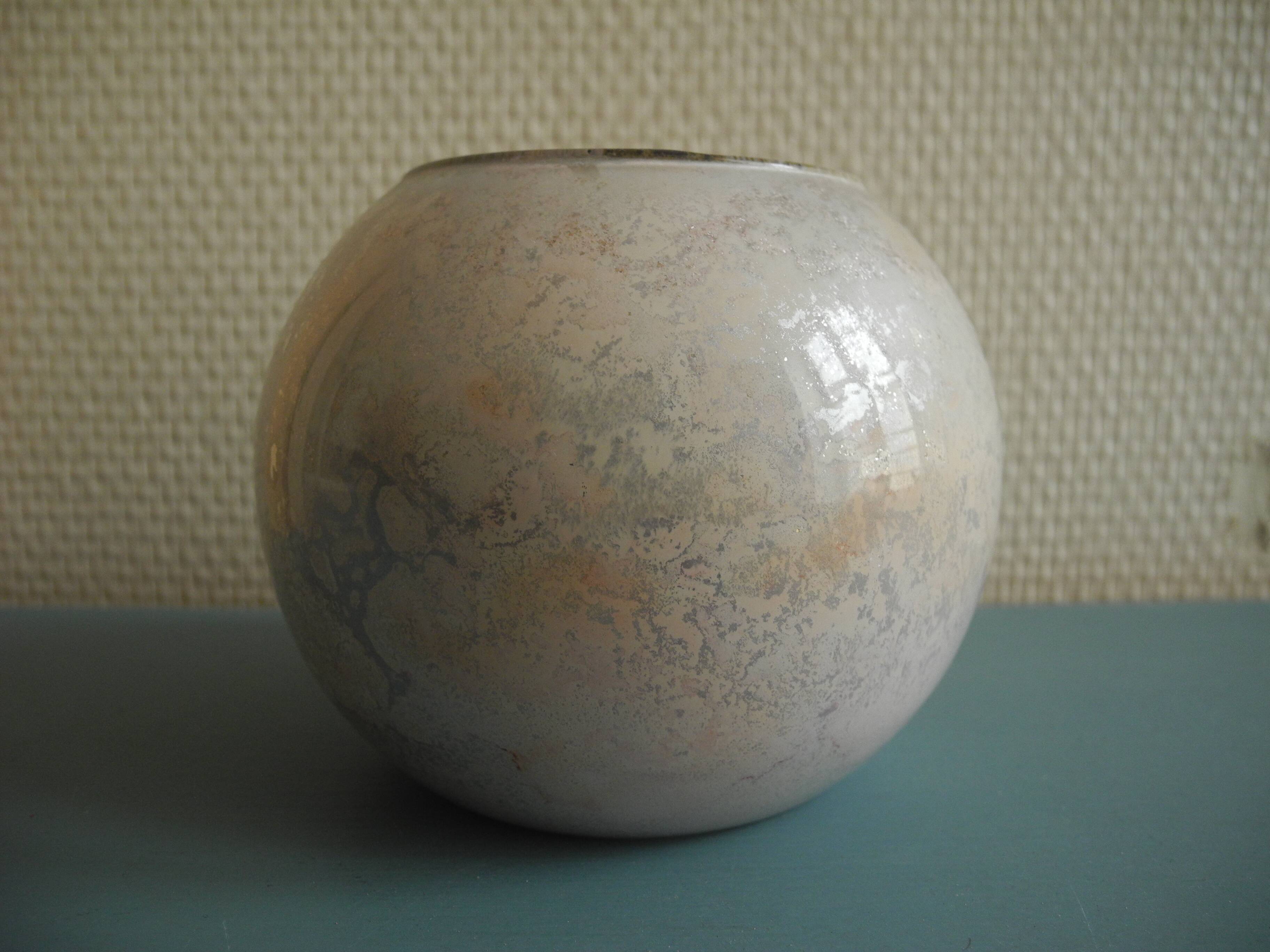 Jean-Noël Bouillet vase lacquered glass Oceania vintage decor French vase 70s