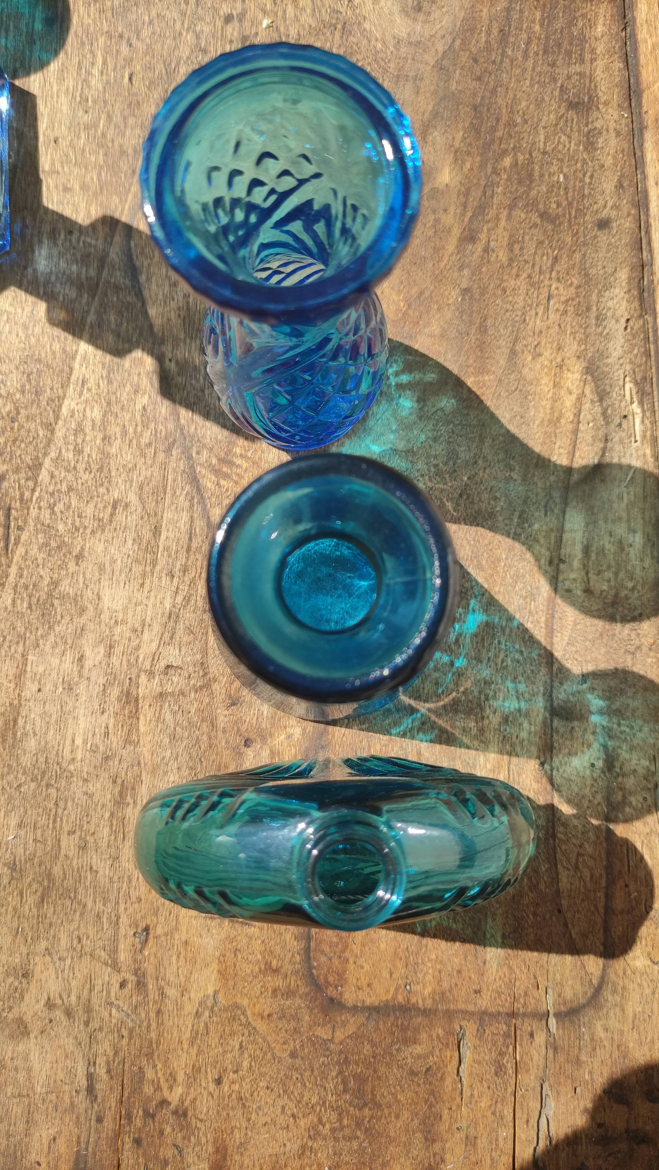 Vases and vintage soliflore blue and turquoise