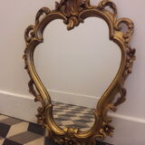 Mirror 47cm x 33cm baroque style oval shape with golden resin frame floral pattern vegetable