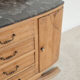 Art Deco wooden and marble sideboard from the 1950s