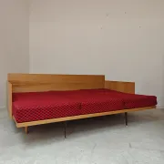 Folding bench Daybed sofa red and black fabric Libena Ex Teh