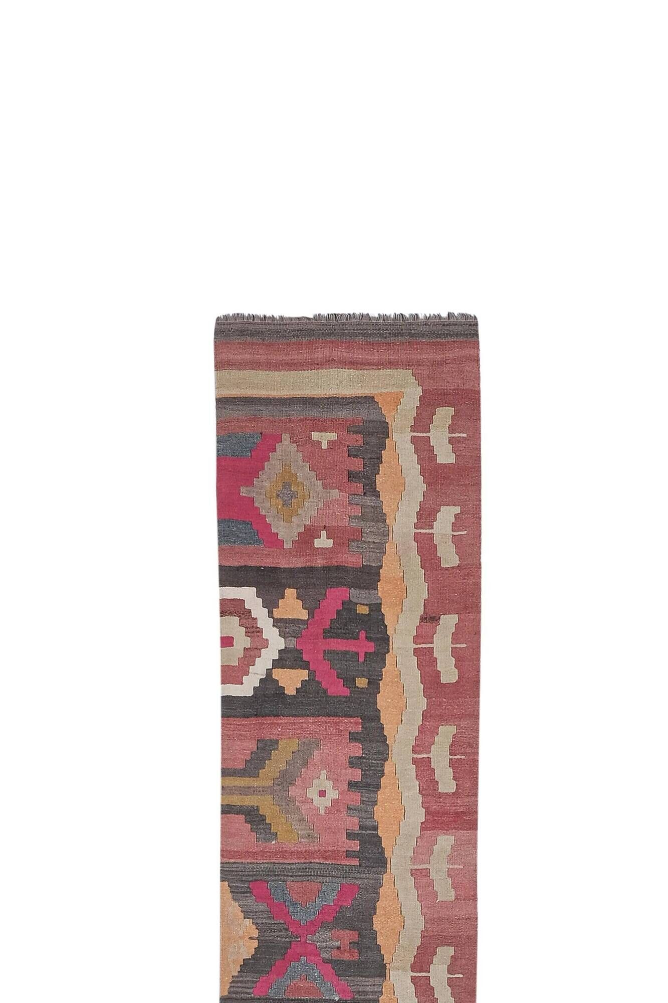 Vintage Turkish hallway rug 77x642 cm