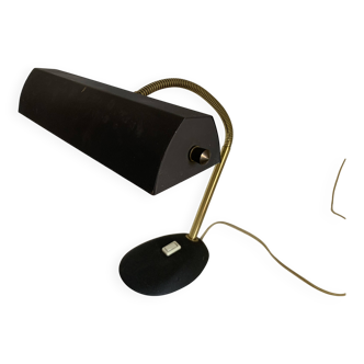 Vintage 1960s Aluminor black and gold banker's lamp - 45cm