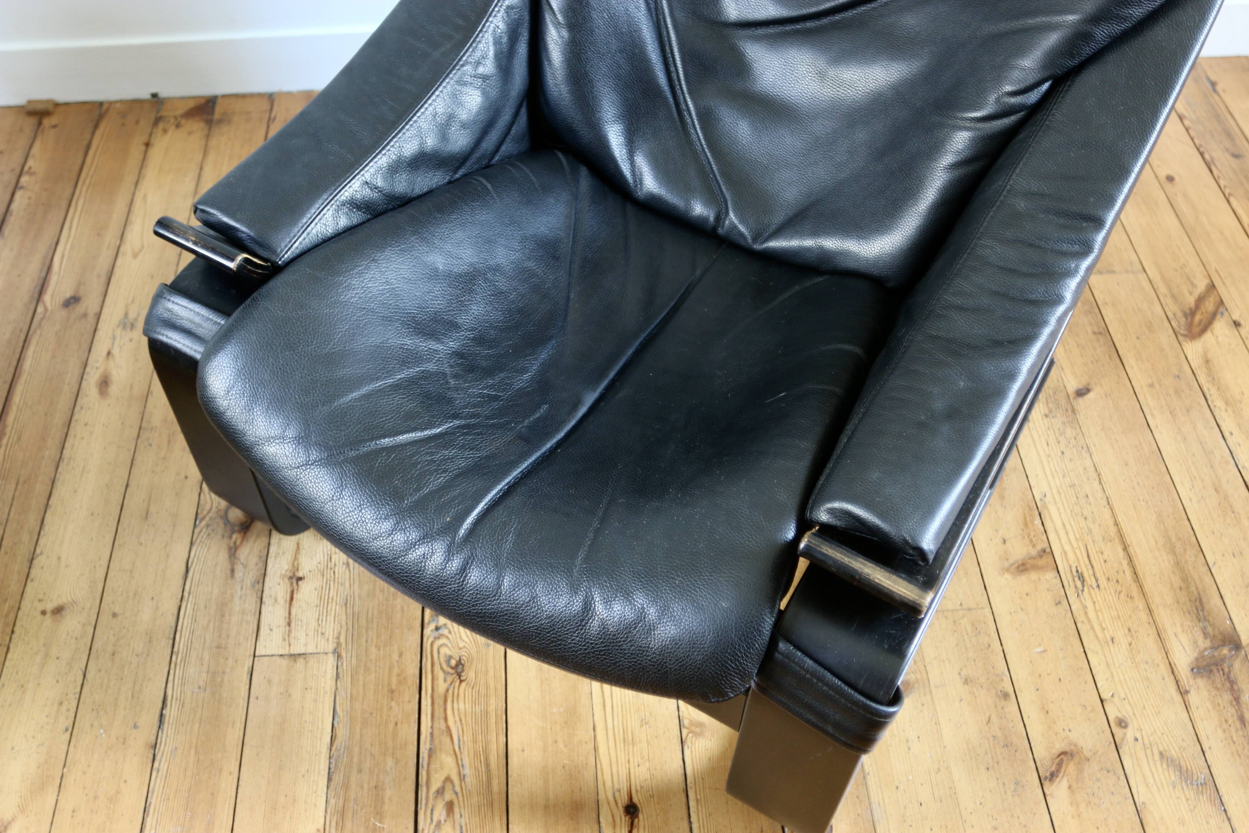 Fauteuil et ottoman Roche Bobois vintage lounge Kroken, Ake Frybiter