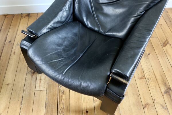 Fauteuil et ottoman Roche Bobois vintage lounge Kroken, Ake Frybiter