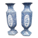 Antique 19th century Delft pair of hexagonal vases - Petrus Regout Maestricht