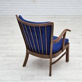 1960s, Danish easy armchair by Fritz Hansen, wool fabric, beech wood.