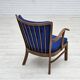 1960s, Danish easy armchair by Fritz Hansen, wool fabric, beech wood.