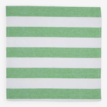 Set of 6 green striped napkins