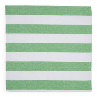 Set of 6 green striped napkins