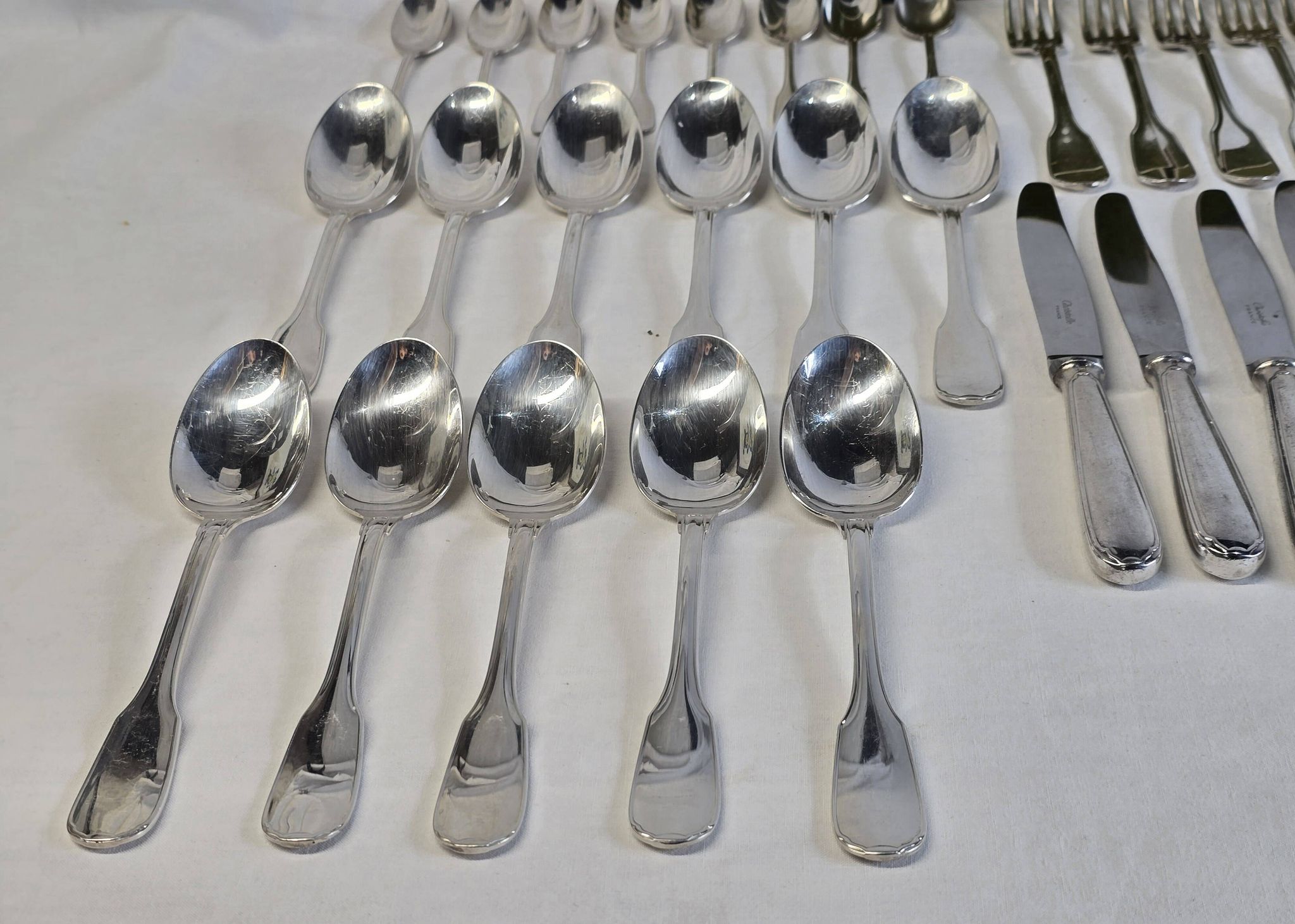 87-piece household cutlery set from Christofle, Versailles model, in metal.