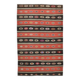 6x9 Red Cream Handmade Wool Vintage Rug, 178x274Cm