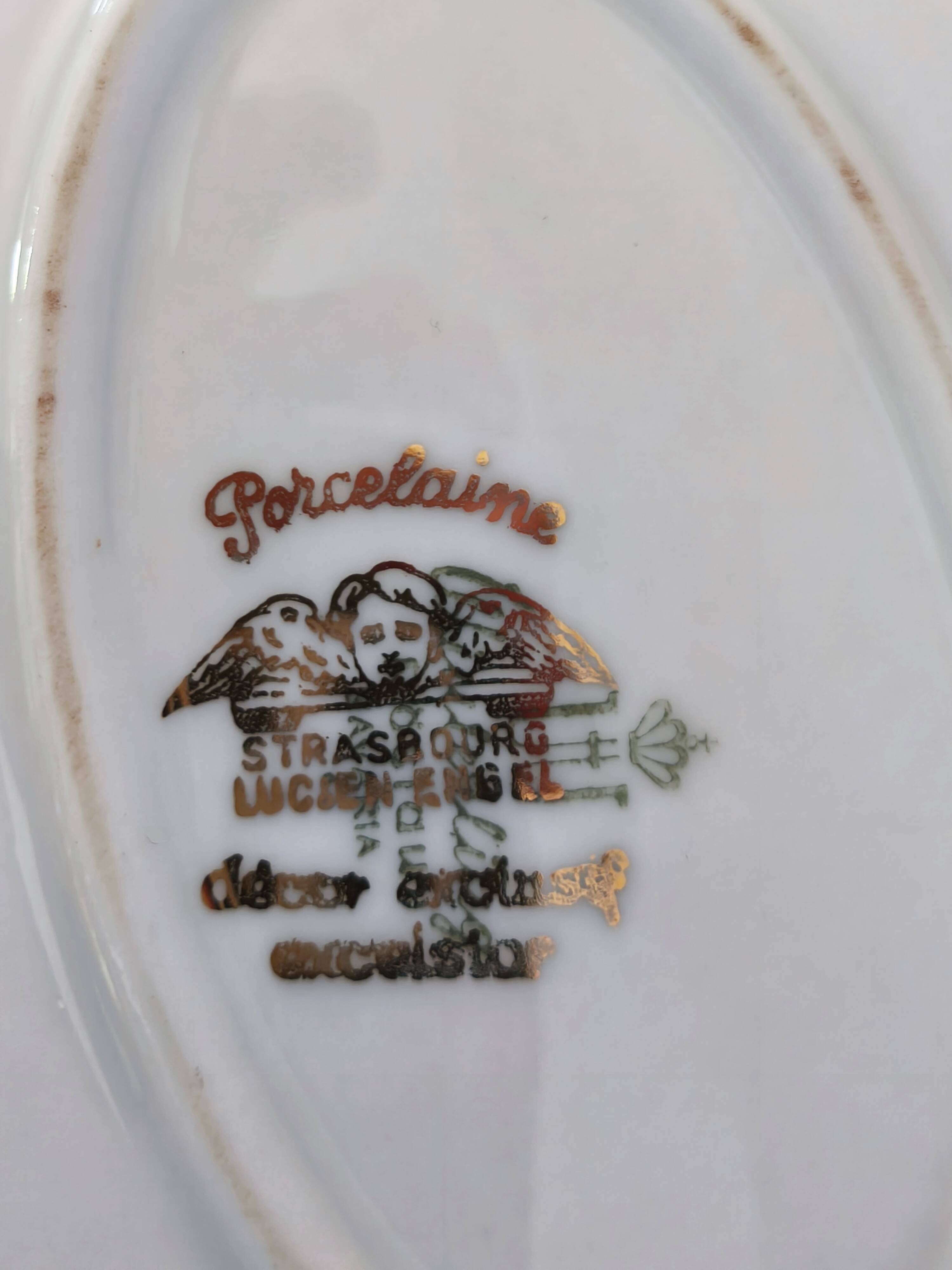 Large oval Winterling Bavaria porcelain dish with gold frieze Excelsior decoration