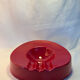 Cendrier vintage rouge laqué à clous métalliques – pièce design et déc