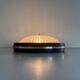 Flush mount in glass crystal and mahogany wood base, 1960s, Switzerland