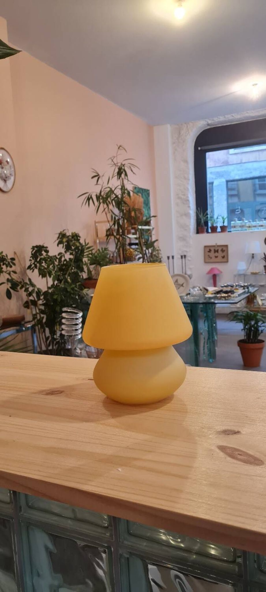 Lampe opaline Mushroom Habitat Vintage