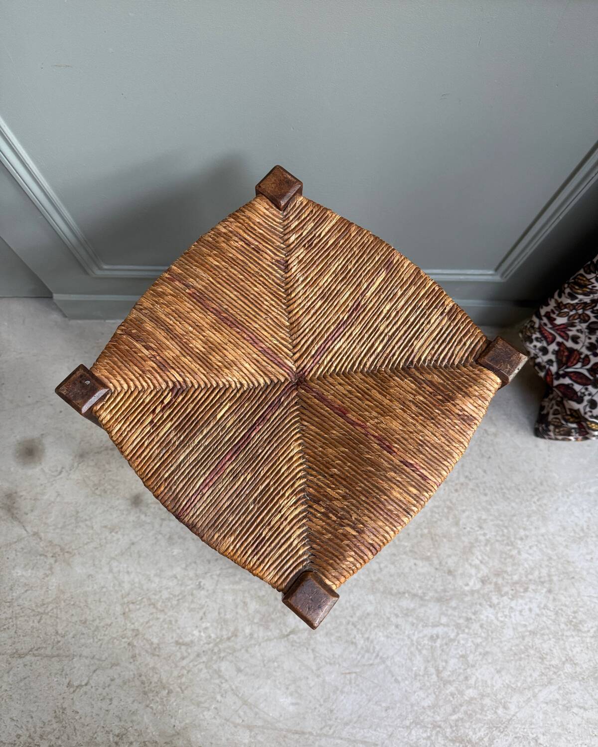 Vintage straw stool