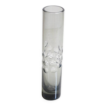 Vase cylindrique couleur fumée, années 60