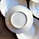 6 monogrammed Paris porcelain soup plates