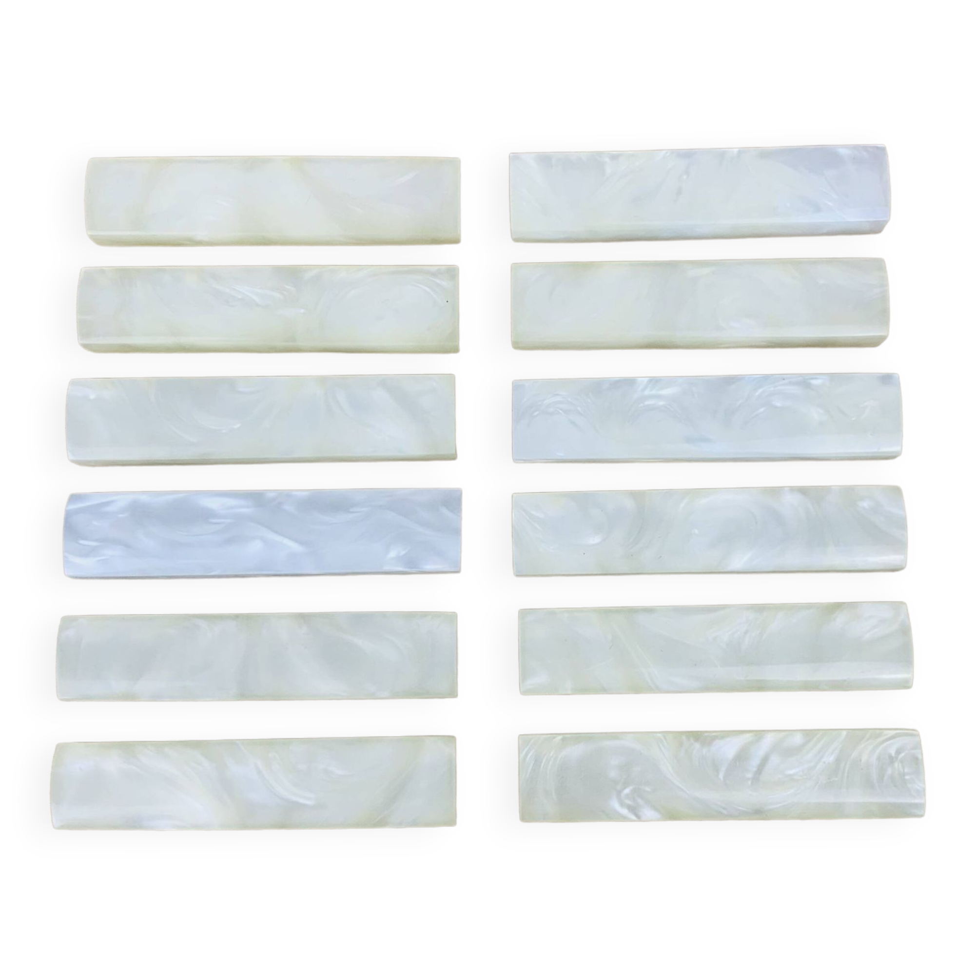 12 vintage mother-of-pearl effect knife holders