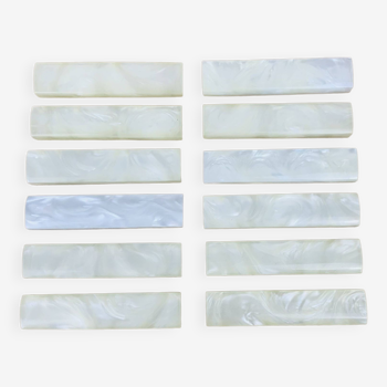 12 vintage mother-of-pearl effect knife holders