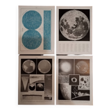 Lot of lithographs on the sky, the sun, the Moon and the Earth